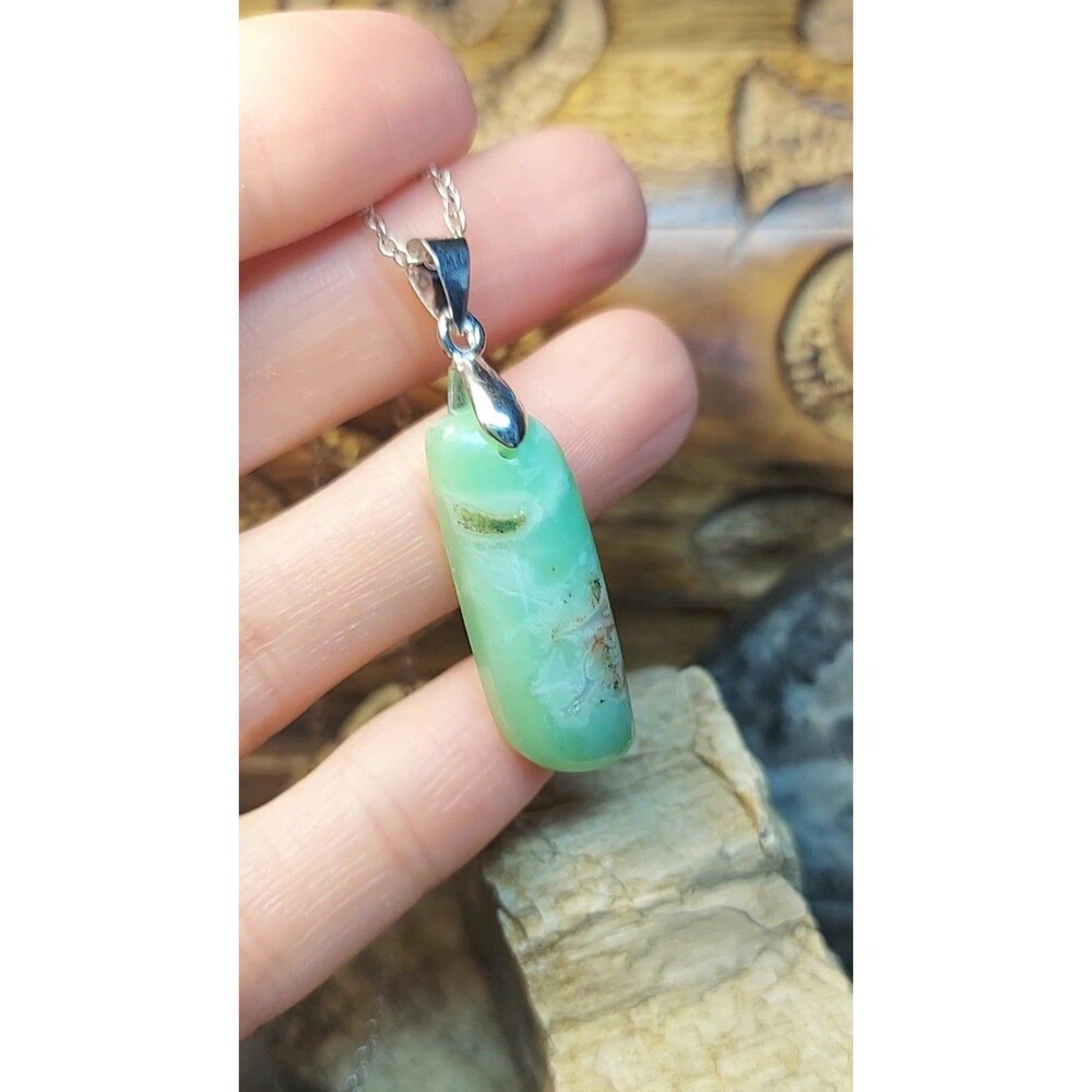 Chrysoprase Necklace Crystal Necklace Natural Gemstone - Picture 4 of 6